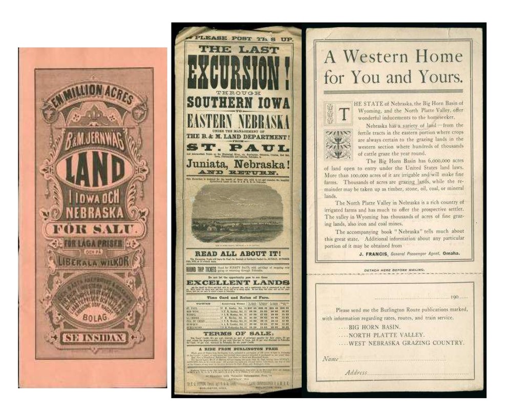 Figure 2: Burlington Railroad Advertisements