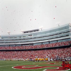 Memorial Stadium Picture after a Nebraska Touchdown.