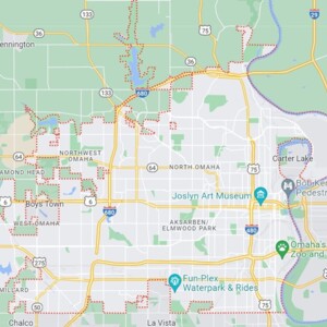 2022 Boundaries of Omaha from Google maps