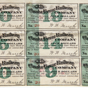 Omaha  Horse Railway Company Bond