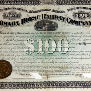 Omaha Horse Railway Company Bond